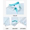 Alimens & Gentle Mens Polo Shirts Short Sleeve Printed Golf Shirt Moisture Wicking Dry Fit Collared Business Casual Tennis(White Teal Dots)