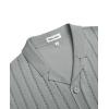 Alimens & Gentle Men’s Short Sleeve Button Down Shirts Knit Casual Shirts for Men Vintage Cuban Shirt Striped Knitted(Grey)