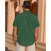 Alimens & Gentle Mens Short Sleeve Cotton Linen Texture Shirt Casual Untucked Button Down Lightweight Shirts Summer Beach(Army Green)