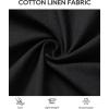 Alimens & Gentle Mens Short Sleeve Cotton Linen Texture Shirt Casual Untucked Button Down Lightweight Shirts Summer Beach(Black)