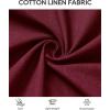Alimens & Gentle Mens Short Sleeve Cotton Linen Texture Shirt Casual Untucked Button Down Lightweight Shirts Summer Beach(Burgundy)