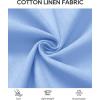 Alimens & Gentle Mens Short Sleeve Cotton Linen Texture Shirt Casual Untucked Button Down Lightweight Shirts Summer Beach(Light Blue)