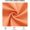 Alimens & Gentle Mens Short Sleeve Cotton Linen Texture Shirt Casual Untucked Button Down Lightweight Shirts Summer Beach(Orange)