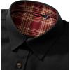 Alimens & Gentle Men’s Solid Flannel Shirt Work Long Sleeve Casual Button Down Shirts Outdoor Cotton Warm Shacket(Black)