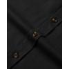 Alimens & Gentle Men’s Solid Flannel Shirt Work Long Sleeve Casual Button Down Shirts Outdoor Cotton Warm Shacket(Black)