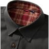 Alimens & Gentle Men’s Solid Flannel Shirt Work Long Sleeve Casual Button Down Shirts Outdoor Cotton Warm Shacket(Dark Grey)