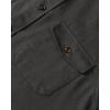 Alimens & Gentle Men’s Solid Flannel Shirt Work Long Sleeve Casual Button Down Shirts Outdoor Cotton Warm Shacket(Dark Grey)