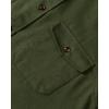 Alimens & Gentle Men’s Solid Flannel Shirt Work Long Sleeve Casual Button Down Shirts Outdoor Cotton Warm Shacket(Green Army)