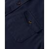 Alimens & Gentle Men’s Solid Flannel Shirt Work Long Sleeve Casual Button Down Shirts Outdoor Cotton Warm Shacket(Navy Blue)