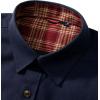 Alimens & Gentle Men’s Solid Flannel Shirt Work Long Sleeve Casual Button Down Shirts Outdoor Cotton Warm Shacket(Navy Blue)