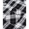Alimens & Gentle Womens Flannel Shirt Long Sleeve Plaid Shacket Soft Casual Collared Loose Button Down Roll Up Blouses Tops(Black White)