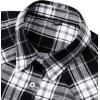 Alimens & Gentle Womens Flannel Shirt Long Sleeve Plaid Shacket Soft Casual Collared Loose Button Down Roll Up Blouses Tops(Black White)