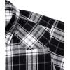 Alimens & Gentle Womens Flannel Shirt Long Sleeve Plaid Shacket Soft Casual Collared Loose Button Down Roll Up Blouses Tops(Black White)