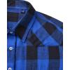 Alimens & Gentle Womens Flannel Shirt Long Sleeve Plaid Shacket Soft Casual Collared Loose Button Down Roll Up Blouses Tops(Blue Black)