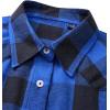 Alimens & Gentle Womens Flannel Shirt Long Sleeve Plaid Shacket Soft Casual Collared Loose Button Down Roll Up Blouses Tops(Blue Black)