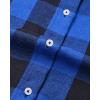 Alimens & Gentle Womens Flannel Shirt Long Sleeve Plaid Shacket Soft Casual Collared Loose Button Down Roll Up Blouses Tops(Blue Black)