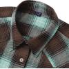 Alimens & Gentle Womens Flannel Shirt Long Sleeve Plaid Shacket Soft Casual Collared Loose Button Down Roll Up Blouses Tops(Brown Green)