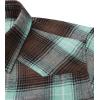 Alimens & Gentle Womens Flannel Shirt Long Sleeve Plaid Shacket Soft Casual Collared Loose Button Down Roll Up Blouses Tops(Brown Green)
