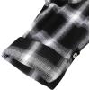Alimens & Gentle Womens Flannel Shirt Long Sleeve Plaid Shacket Soft Casual Collared Loose Button Down Roll Up Blouses Tops(Dark Black & White)