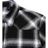 Alimens & Gentle Womens Flannel Shirt Long Sleeve Plaid Shacket Soft Casual Collared Loose Button Down Roll Up Blouses Tops(Dark Black & White)