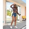 Alimens & Gentle Womens Flannel Shirt Long Sleeve Plaid Shacket Soft Casual Collared Loose Button Down Roll Up Blouses Tops(Multicoloured)