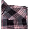 Alimens & Gentle Womens Flannel Shirt Long Sleeve Plaid Shacket Soft Casual Collared Loose Button Down Roll Up Blouses Tops(Pink Grey)