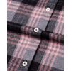 Alimens & Gentle Womens Flannel Shirt Long Sleeve Plaid Shacket Soft Casual Collared Loose Button Down Roll Up Blouses Tops(Pink Grey)
