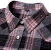 Alimens & Gentle Womens Flannel Shirt Long Sleeve Plaid Shacket Soft Casual Collared Loose Button Down Roll Up Blouses Tops(Pink Grey)