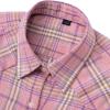Alimens & Gentle Womens Flannel Shirt Long Sleeve Plaid Shacket Soft Casual Collared Loose Button Down Roll Up Blouses Tops(Pink Purple)