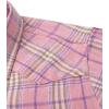 Alimens & Gentle Womens Flannel Shirt Long Sleeve Plaid Shacket Soft Casual Collared Loose Button Down Roll Up Blouses Tops(Pink Purple)