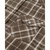 Alimens & Gentle Womens Flannel Shirt Long Sleeve Plaid Shacket Soft Casual Collared Loose Button Down Roll Up Blouses Tops(Plaid-coffee)