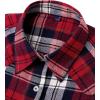 Alimens & Gentle Womens Flannel Shirt Long Sleeve Plaid Shacket Soft Casual Collared Loose Button Down Roll Up Blouses Tops(Red Blue)