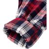 Alimens & Gentle Womens Flannel Shirt Long Sleeve Plaid Shacket Soft Casual Collared Loose Button Down Roll Up Blouses Tops(Red Blue)