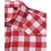 Alimens & Gentle Womens Flannel Shirt Long Sleeve Plaid Shacket Soft Casual Collared Loose Button Down Roll Up Blouses Tops(Red White)