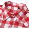 Alimens & Gentle Womens Flannel Shirt Long Sleeve Plaid Shacket Soft Casual Collared Loose Button Down Roll Up Blouses Tops(Red White)