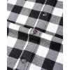 Alimens & Gentle Womens Flannel Shirt Long Sleeve Plaid Shacket Soft Casual Collared Loose Button Down Roll Up Blouses Tops(White)