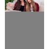 Alimens & Gentle Womens Flannel Shirt Long Sleeve Plaid Shacket Soft Casual Collared Loose Button Down Roll Up Blouses Tops(White)