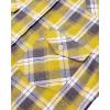 Alimens & Gentle Womens Flannel Shirt Long Sleeve Plaid Shacket Soft Casual Collared Loose Button Down Roll Up Blouses Tops(Yellow Grey)