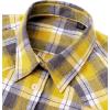 Alimens & Gentle Womens Flannel Shirt Long Sleeve Plaid Shacket Soft Casual Collared Loose Button Down Roll Up Blouses Tops(Yellow Grey)