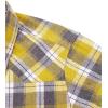 Alimens & Gentle Womens Flannel Shirt Long Sleeve Plaid Shacket Soft Casual Collared Loose Button Down Roll Up Blouses Tops(Yellow Grey)