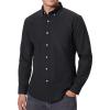 Alimens & Gentle Men’s Oxford Shirts Regular Fit Button Down Shirt Business Casual Shirts Long Sleeve Dress Shirt(Black)