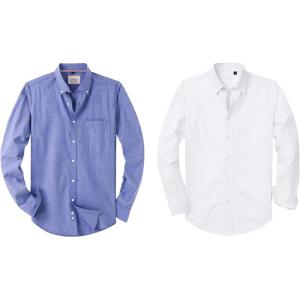 Alimens & Gentle Mens Oxford Shirt Long Sleeve Stretch Button Down Shirts with Pocket Casual Business