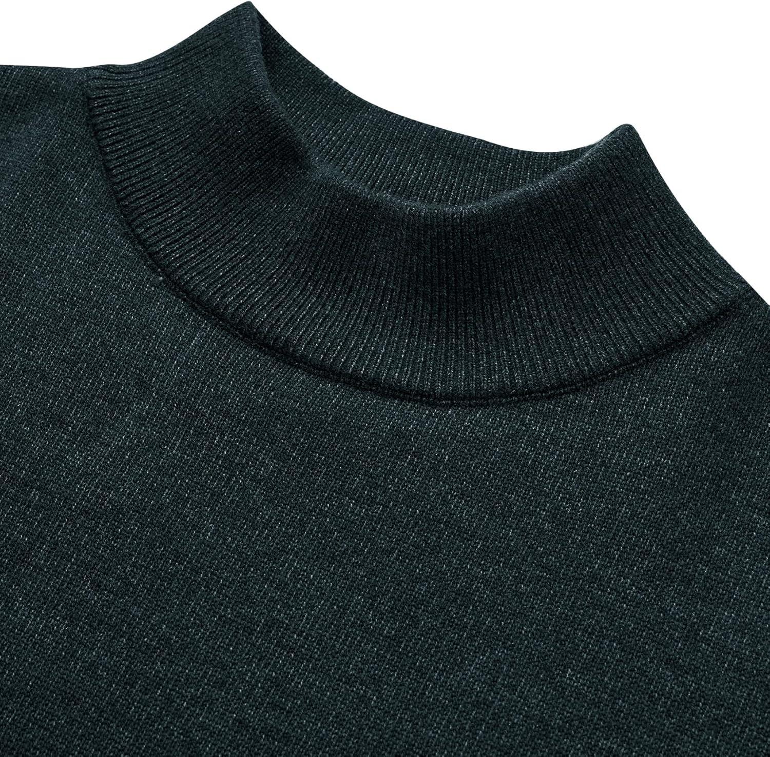 imageAlimens amp Gentle Mens Mock Turtleneck Long Sleeve Soft Lightweight Casual Slim Fit Pullover Stretch Knit TopAtrovirens