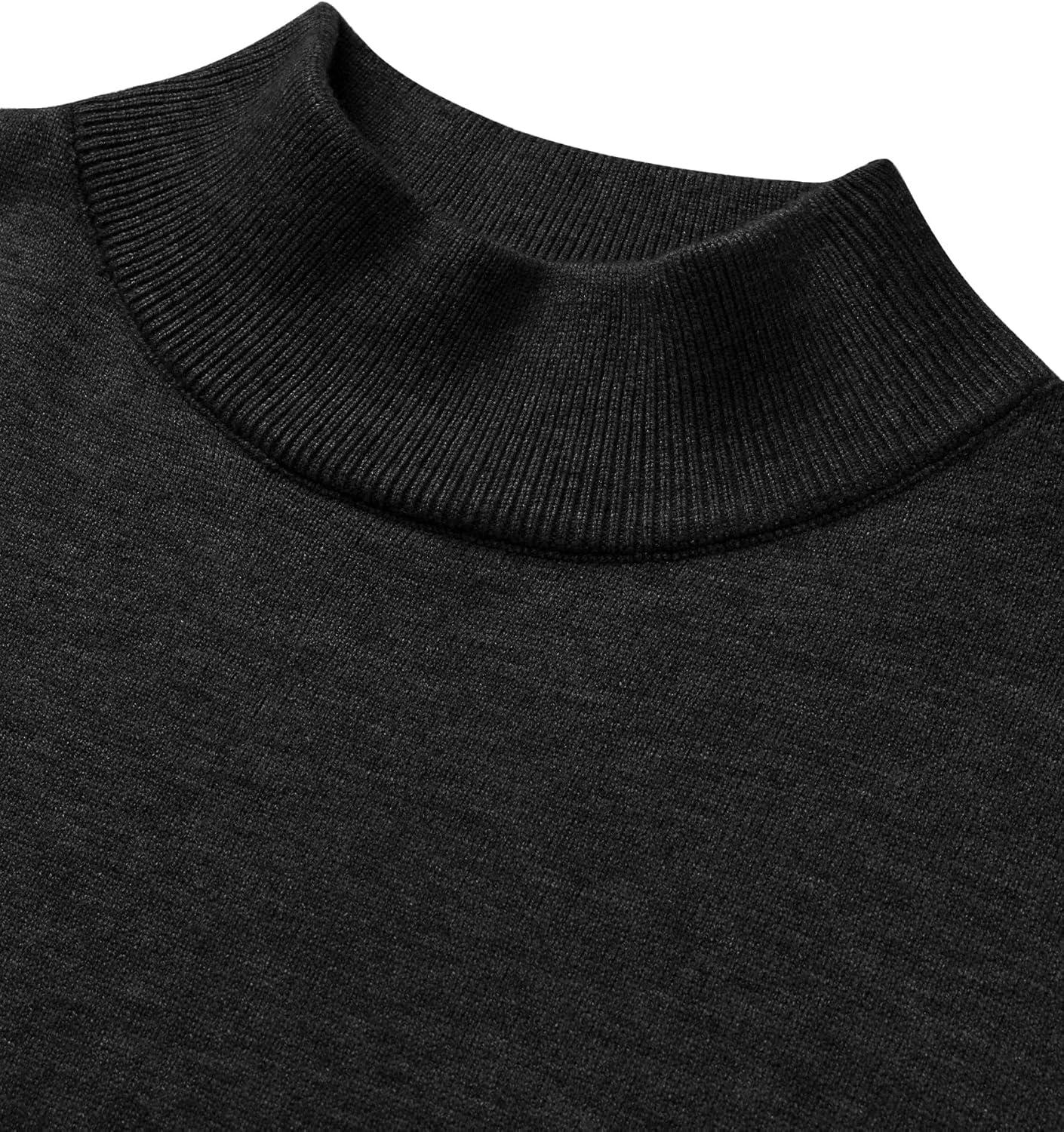 imageAlimens amp Gentle Mens Mock Turtleneck Long Sleeve Soft Lightweight Casual Slim Fit Pullover Stretch Knit TopBlack