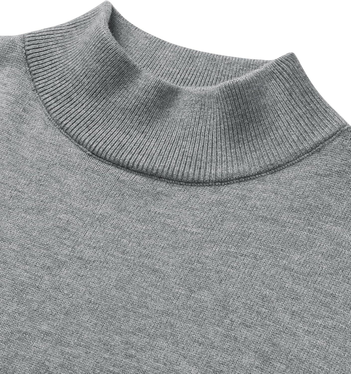 imageAlimens amp Gentle Mens Mock Turtleneck Long Sleeve Soft Lightweight Casual Slim Fit Pullover Stretch Knit TopGrey