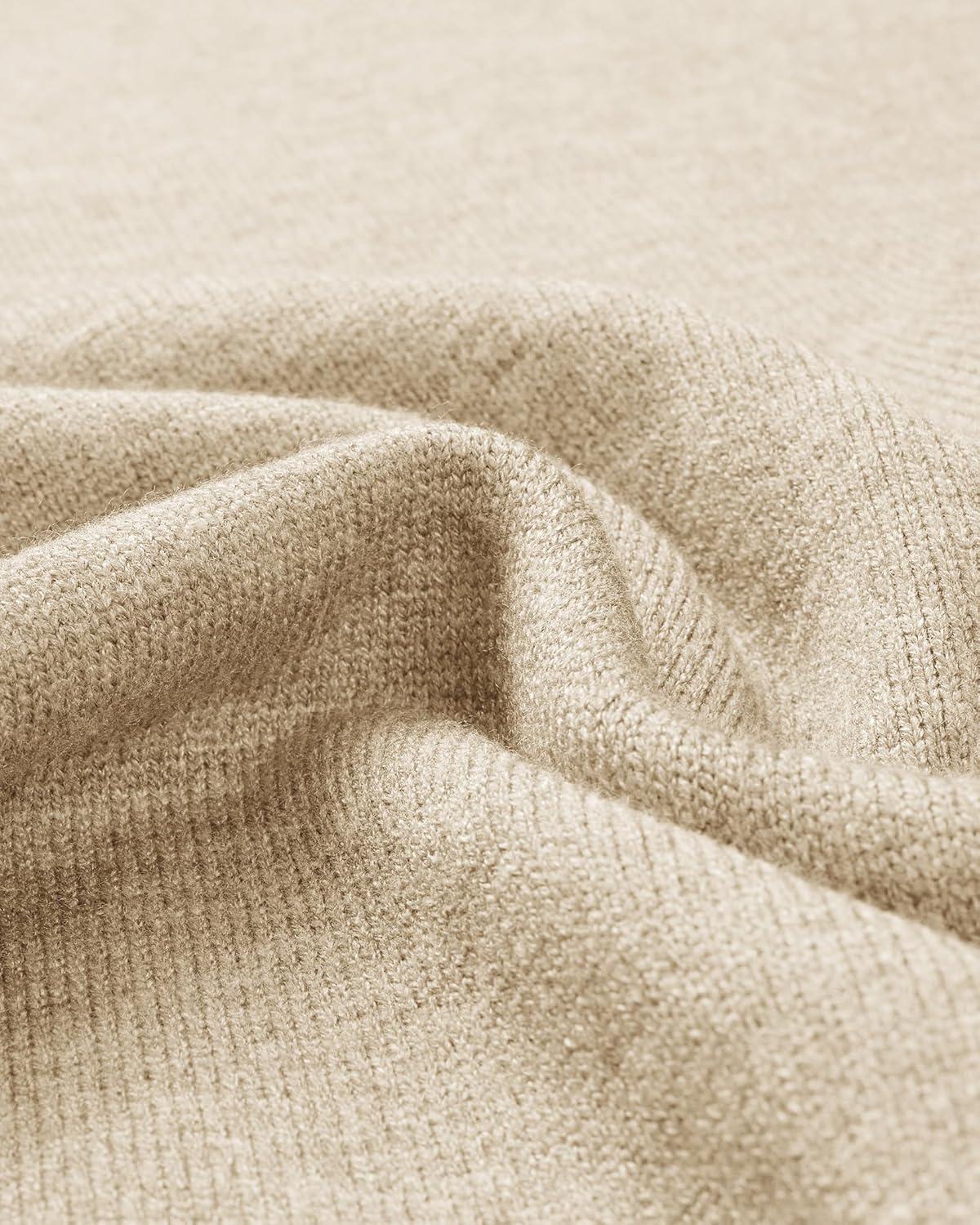 imageAlimens amp Gentle Mens Mock Turtleneck Long Sleeve Soft Lightweight Casual Slim Fit Pullover Stretch Knit TopLight Khaki