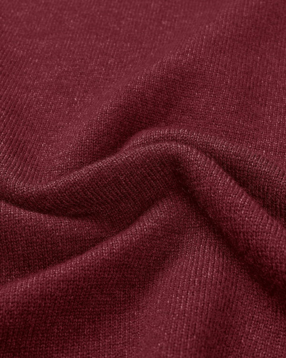 imageAlimens amp Gentle Mens Mock Turtleneck Long Sleeve Soft Lightweight Casual Slim Fit Pullover Stretch Knit TopWine Red