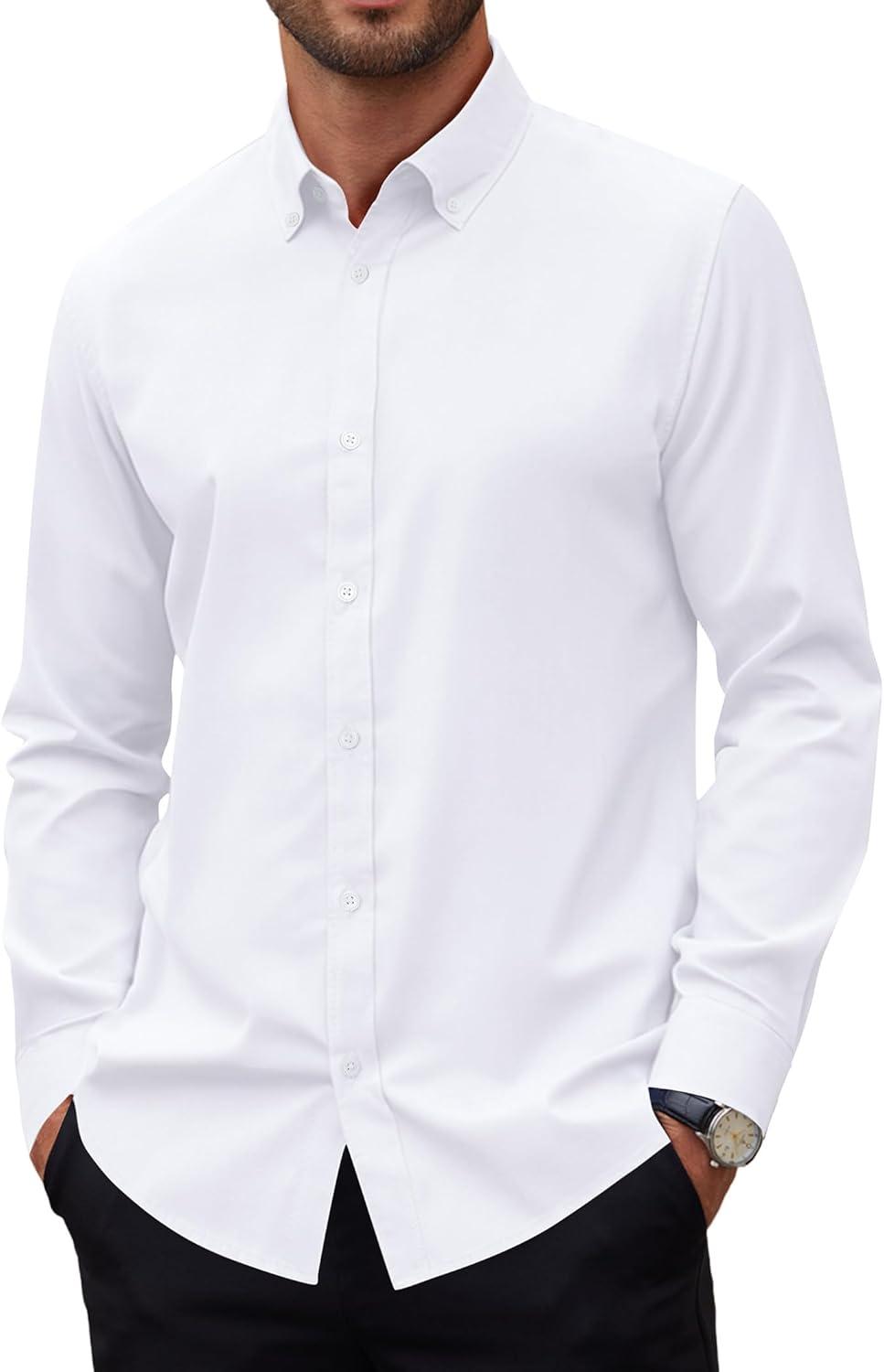 imageAlimens amp Gentle Mens Oxford Shirts Stretch Long Sleeve Dress Shirt for Men Casual Formal Business Work Button Down Shirts