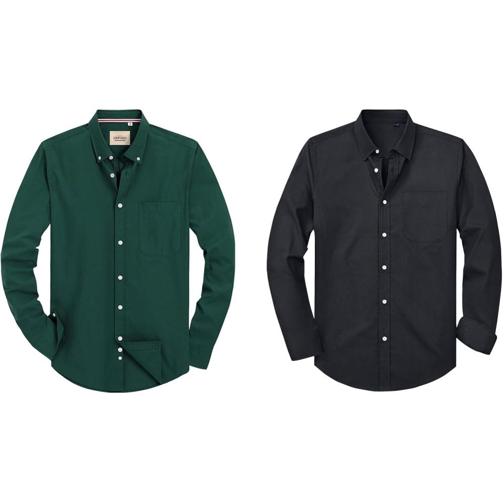 imageAlimens amp Gentle Mens Oxford Shirt Long Sleeve Stretch Button Down Shirts with Pocket Casual