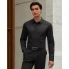 Alimens & Gentle Cotton Men’s Dress Shirt Moisture Wicking Long Sleeve Super Soft Business Casual Button Down Shirts(Black)